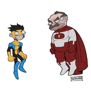 Louquinho e Seu Roberto como Invencível e Omni-Man