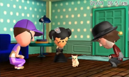 They're just looking at a little cute cat...