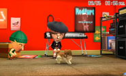 Tingle and Vinesauce just staring at a dog