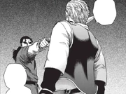 Thors demands Askeladd's surrender; Askeladd tells him the duel will only end if he kills him