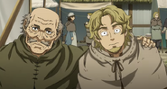 Leif with his son in the anime.