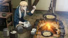 Canute cooking dinner