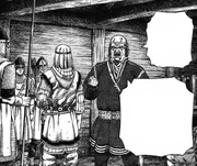 Canute tells Eadric that Ethelred's head will be his price for peace in Mercia.