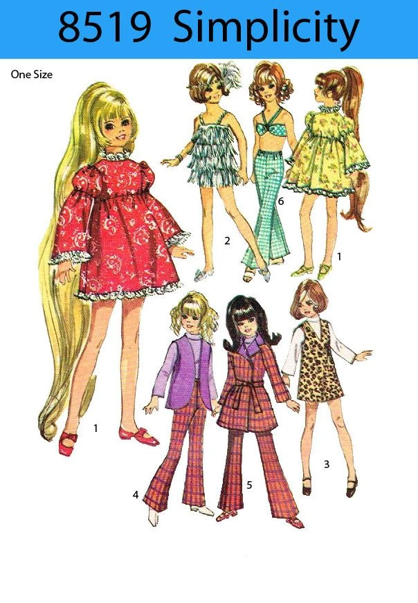 Simplicity 8519 Vintage Doll Sewing Patterns Wiki Fandom