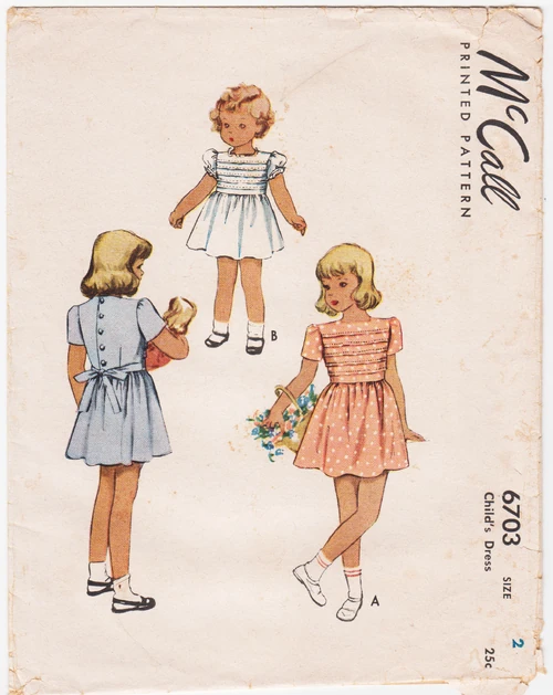 McCall 6703 girls dress 1946.