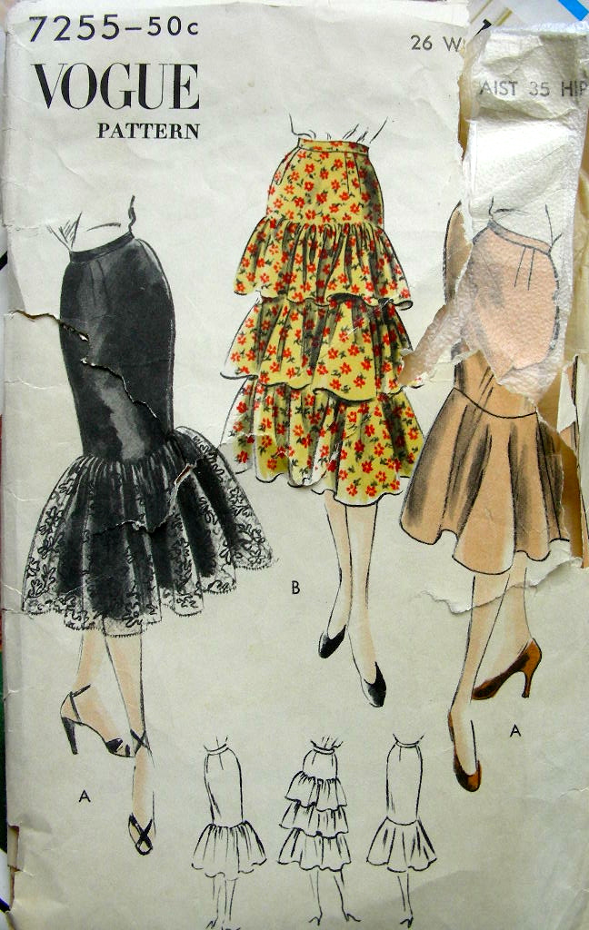 Vogue tiered clearance skirt pattern