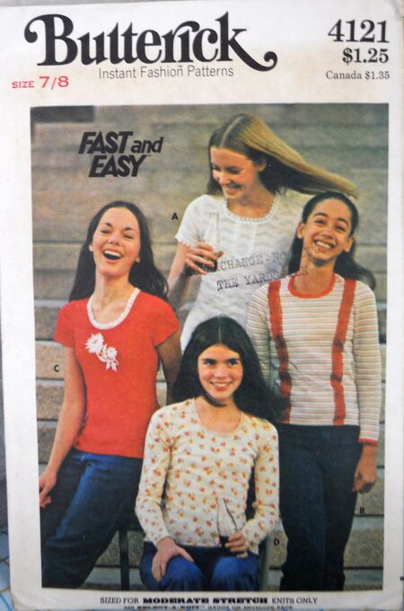 Butterick 4121 c girls tops