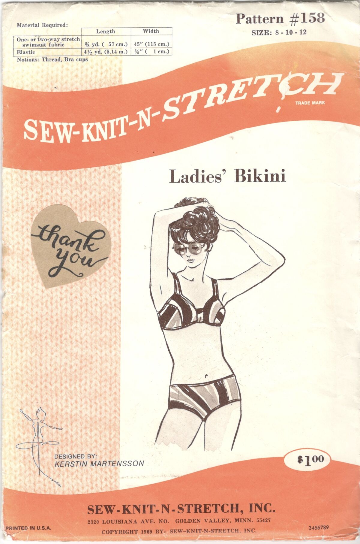  Sew-Knit-N-Stretch 219 Ladies Bra Sewing Pattern Size
