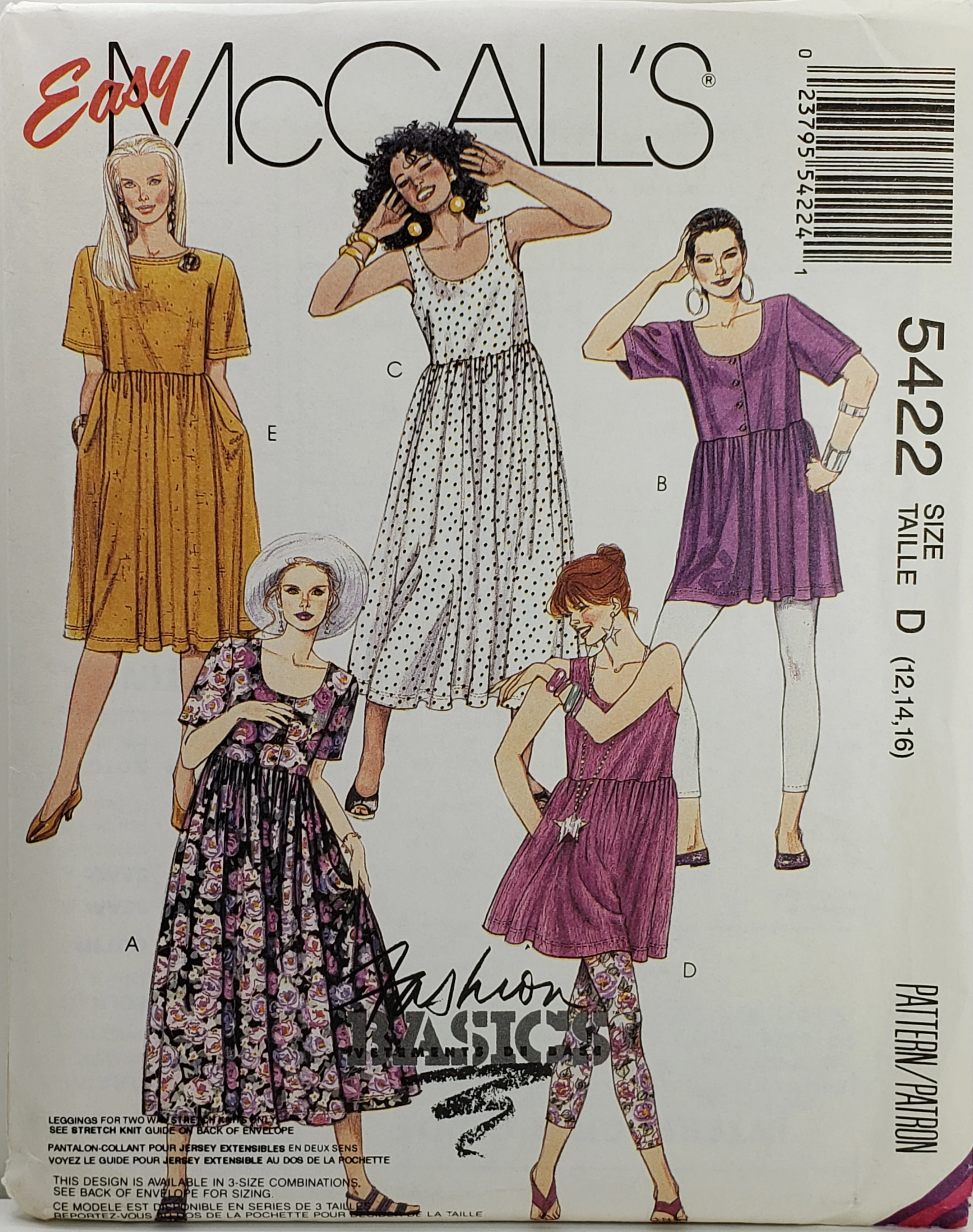 McCall's 6156 Children's/Girls' Tops, Dresses and Leggings