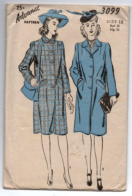1940's Advance pattern; Reversible Coat