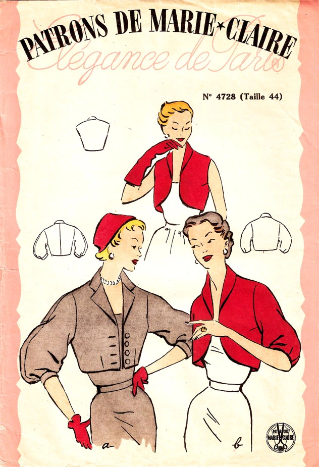 ANCIEN PATRON MARIE CLAIRE ROBE ET SA VESTE T 44 1960