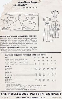 Hollywood 738 A, Vintage Sewing Patterns