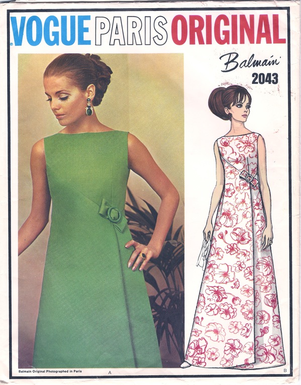 Pierre Balmain Cut  Vogue 2043    Size 12    Misses and Women's One-Piece Evening Dress    Paris Original
