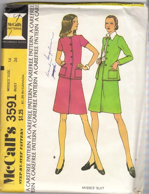McCall's 3591 Step-By-Step Misses' Suit ©1973