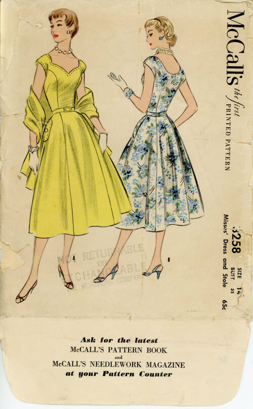 McCall's 3258 A Misses' Dress and Stole