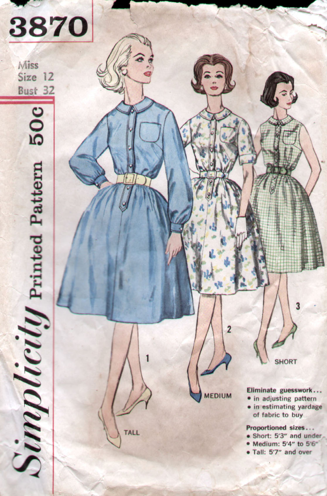 Women's 1960's Shirtwaist Proportioned Dress – Vintage Sewing Pattern  Company