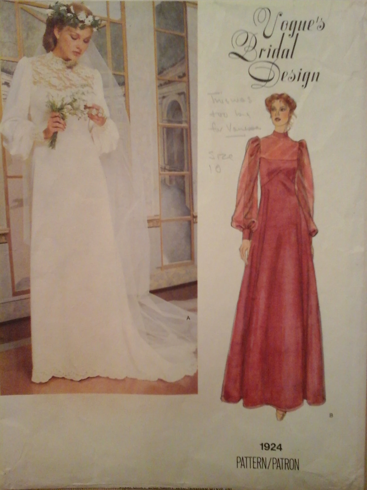 Best Wedding Bridal Fashion Week Vogue Wedding Dress Vogue 1924 B Vintage  Sewing Patterns Fandom, image size:1200x1600
