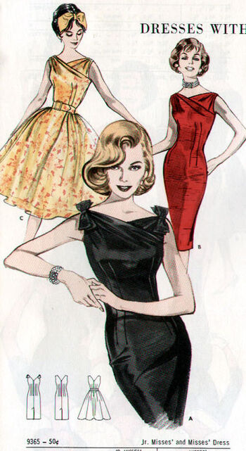 Butterick Pattern 6582 Retro Butterick 1960 Sheath Dresses with