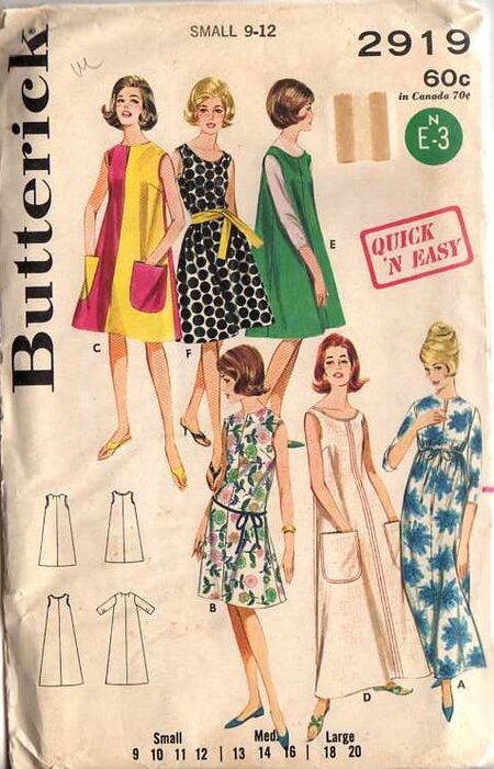 Butterick 9101 Wiggle Sheath Dress Vintage Sewing Pattern 1960s