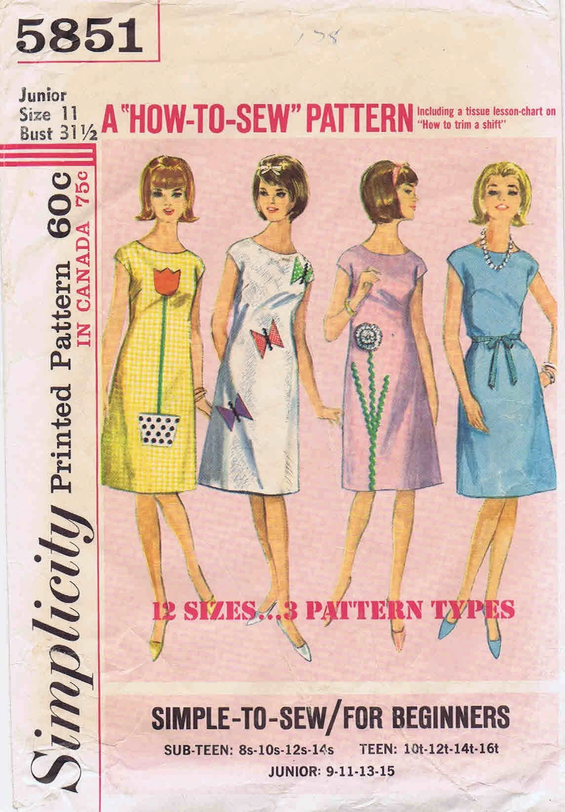 Simplicity 5851 B Vintage Sewing Patterns Fandom