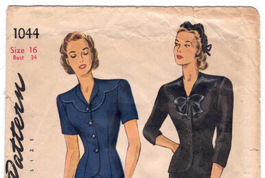 1940s dress vintage sewing pattern reproduction draped bustle – Lady Marlowe