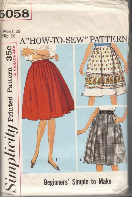 Simplicity "How To Sew" Beginners' Simple to Make Pleated and Gathered Skirt