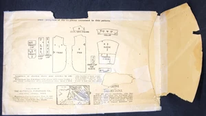 Antique sewing pattern: Butterick 9802 circa 1917. Men's or boys' shirt