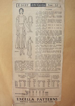 Excella E3137 Early 1930s frock