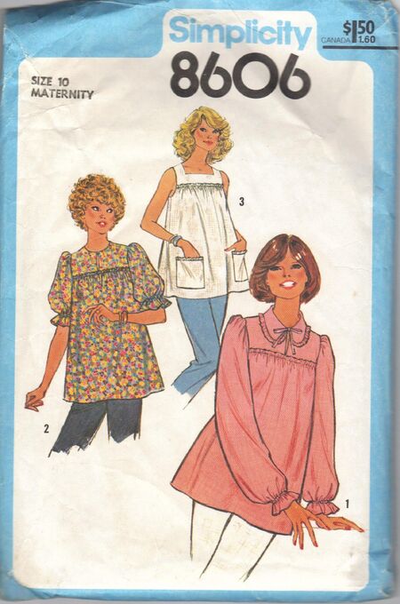 Maternity Pullover Blouse in Misses' Sizes ©1978