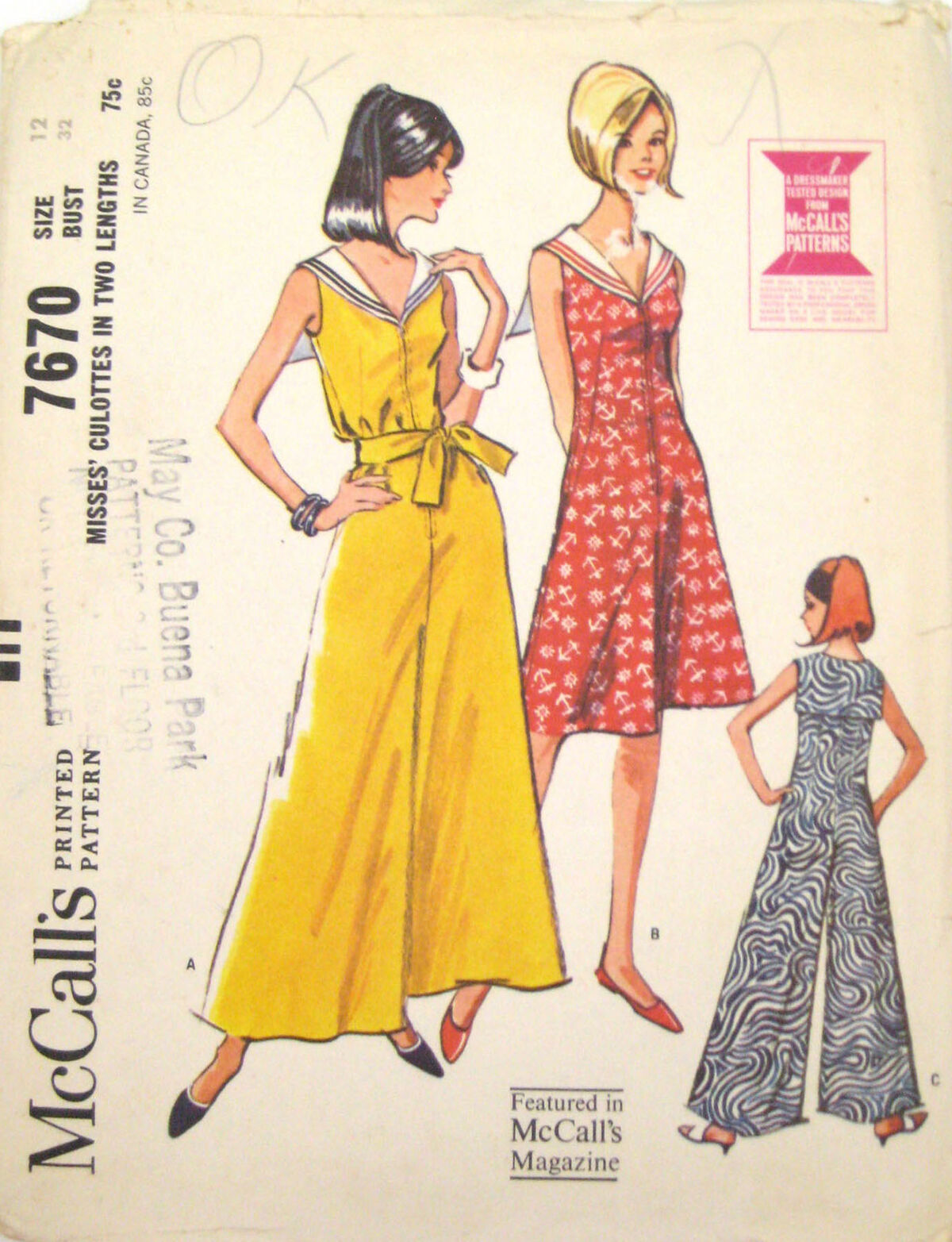 McCall's 7670 A | Vintage Sewing Patterns | Fandom