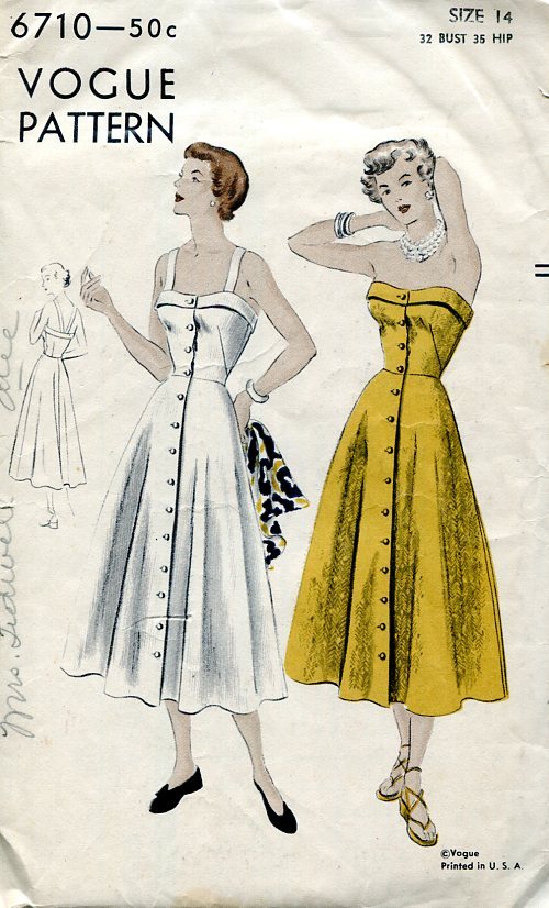 1950's McCall One-Piece Dress Pattern with Large Patch Pockets - Bust –  Backroom Finds