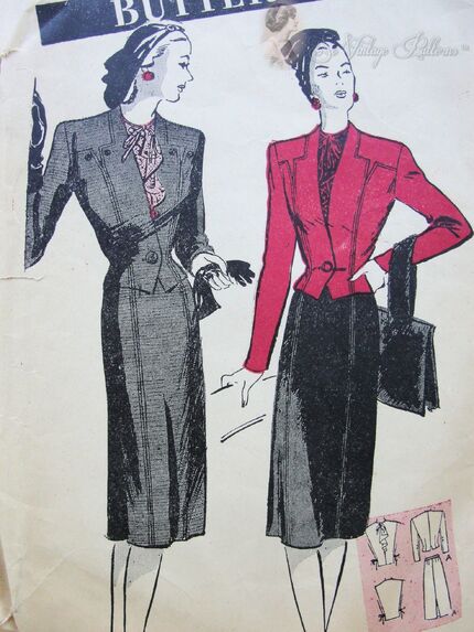 Butterick 3266 Suit Pattern Circa 1940s