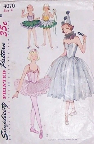 Girl's Ballet Costume in two lengths with hat