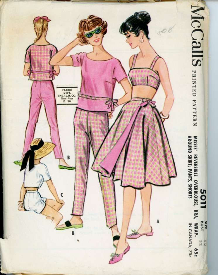 Set of Blouse and Bra Tops, Vintage 1950s Sewing Pattern – Vintage Sewing  Pattern Company