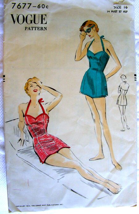 1950s vintage sewing pattern halter crop top beachwear – Lady Marlowe