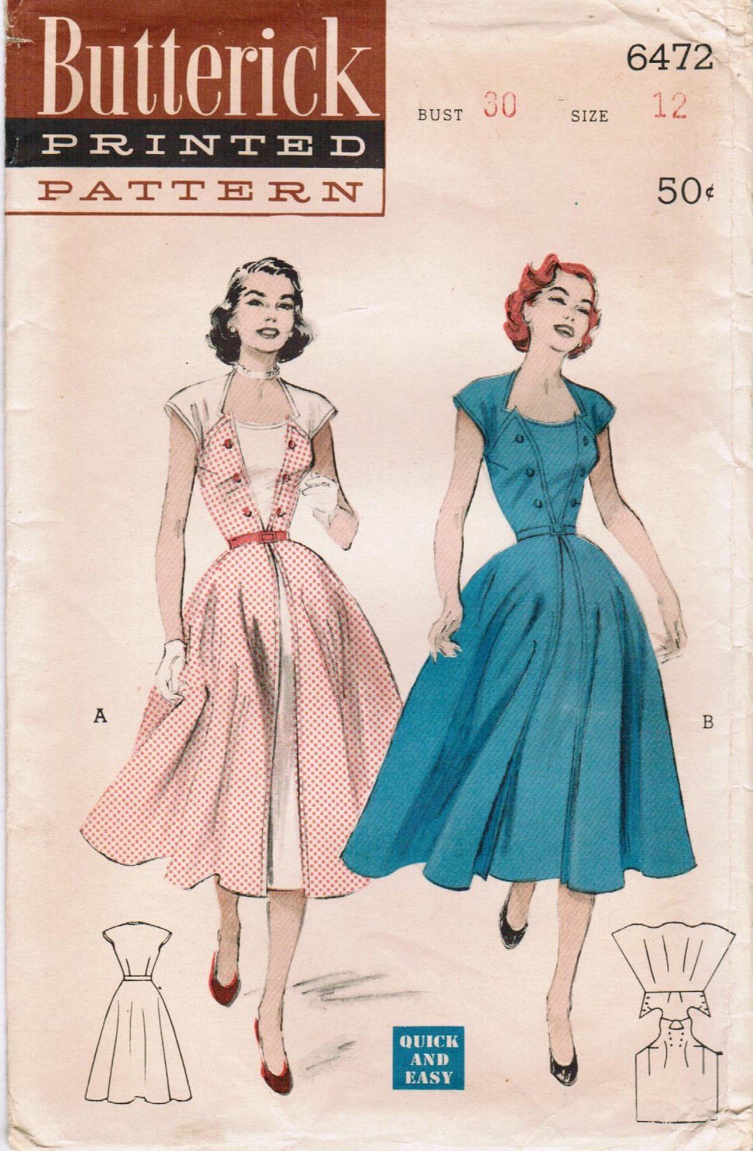 Butterick 6472, Vintage Sewing Patterns