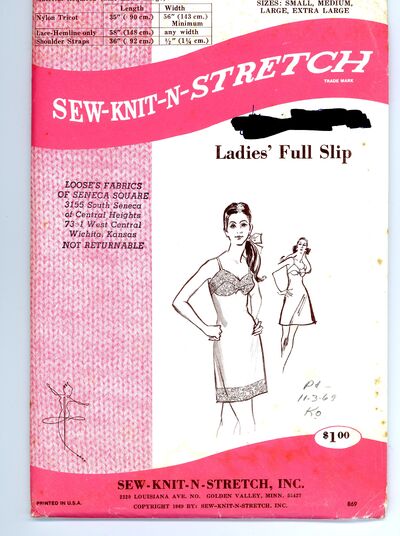 Copyright 1969 Sew-Knit-N-Stretch Pattern