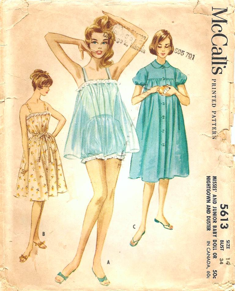 McCalls Sewing Pattern 6291 Girls' Nightgown, Button Front, Elastic Wa –  grammasbestbynancy