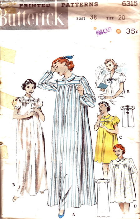 Butterick Square Neck Nightgown Negligee Pajamas Pattern Butterick 6883  Size 4-14 or 16-26 - Etsy
