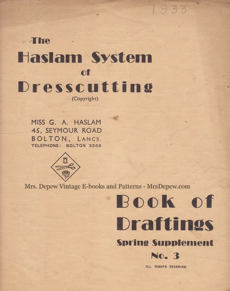 Haslam System of Dresscutting Spring Supplement No. 3