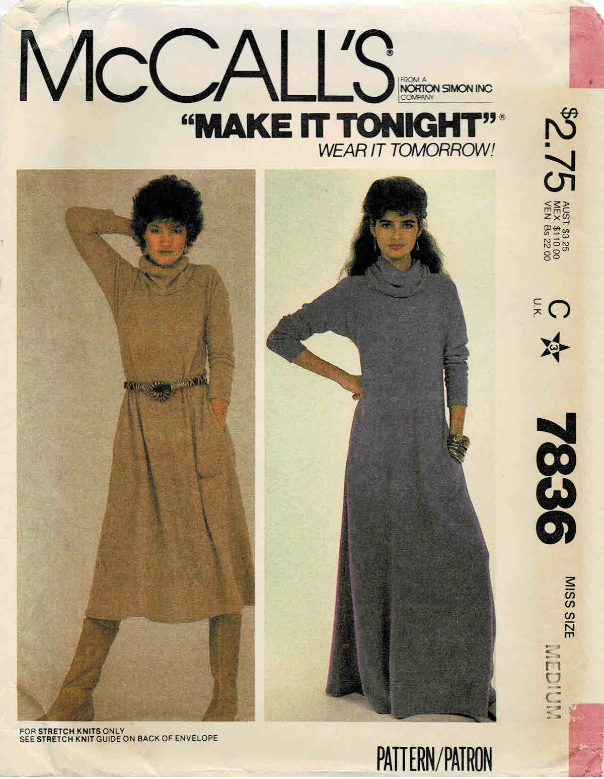 McCall's 7836 A | Vintage Sewing Patterns | Fandom