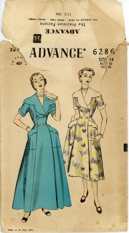 Advance 6286 Misses' Housecoat and Brunch Coat