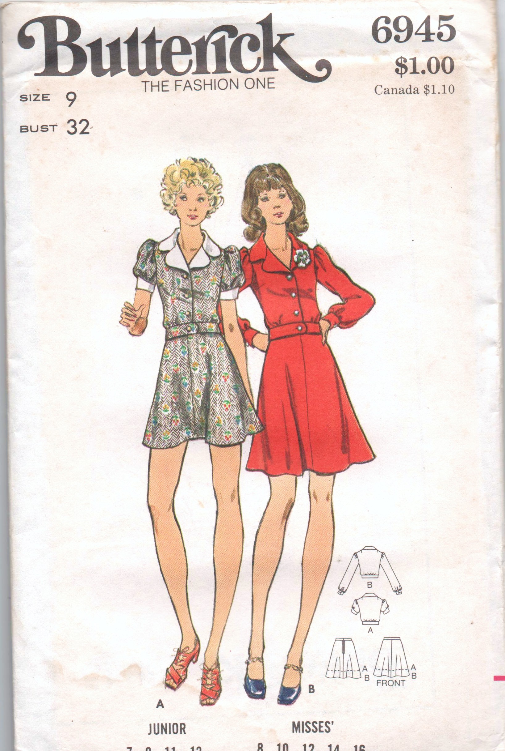 Butterick 6945 A, Vintage Sewing Patterns
