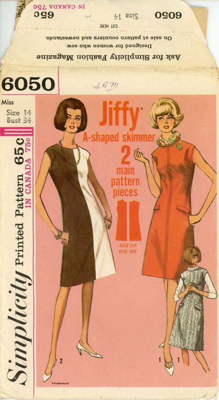 Simplicity 6050 A Misses One-Piece Jiffy Dress or Jumper