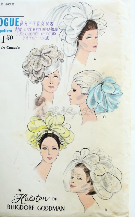 Vogue 7082 Halston Bridal Petal Head Piece