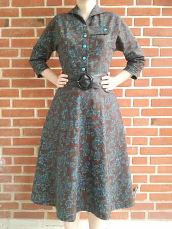 Butterick 6710 in brown and turquoise