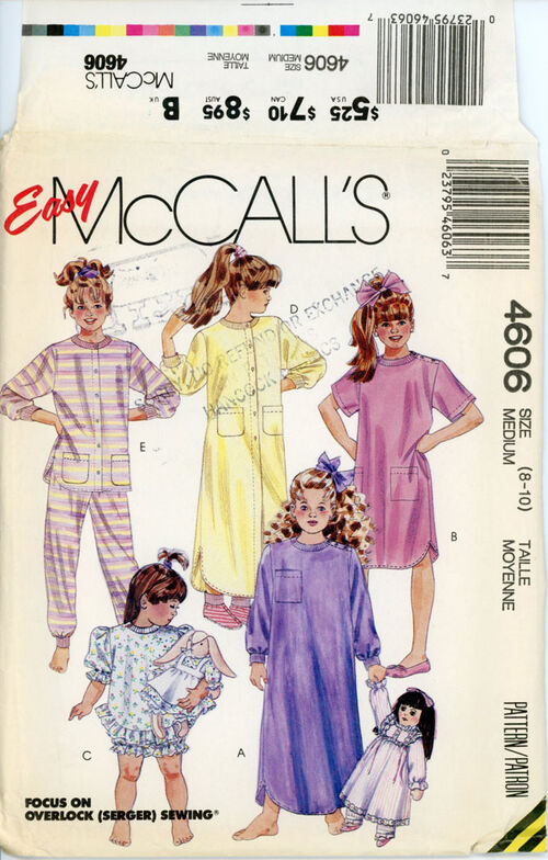 McCall's 4606 A Children's and Girls' Sleepwear and Booties