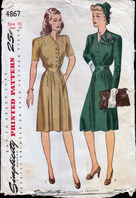 Vintage 1940s dress pattern from Penelope Rose at Artfire (3)