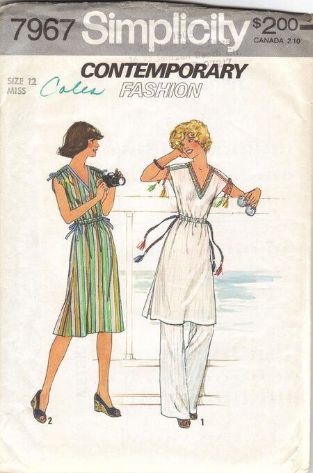 Simple-To-Sew Misses' Pants and Pullover Dress or Tunic 1977