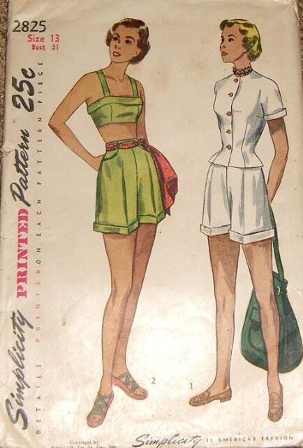 Vintage shorts sewing patterns deals